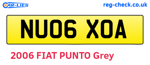 NU06XOA are the vehicle registration plates.