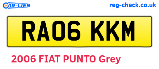RA06KKM are the vehicle registration plates.