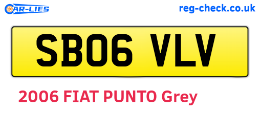 SB06VLV are the vehicle registration plates.