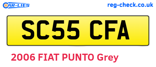 SC55CFA are the vehicle registration plates.