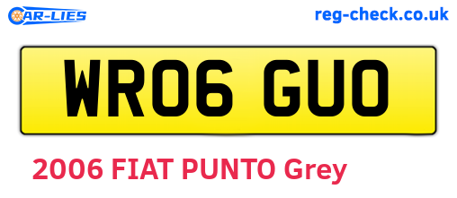 WR06GUO are the vehicle registration plates.