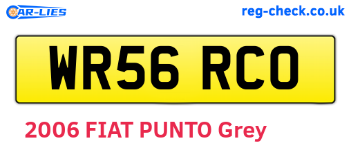 WR56RCO are the vehicle registration plates.