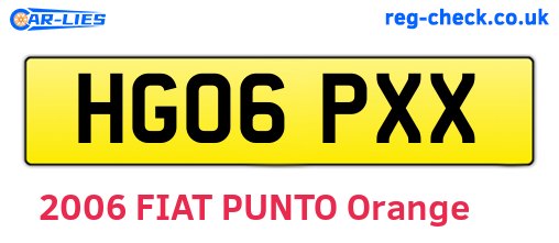 HG06PXX are the vehicle registration plates.