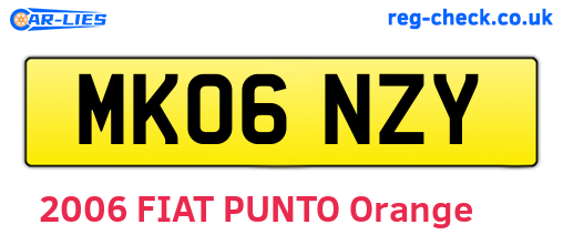 MK06NZY are the vehicle registration plates.