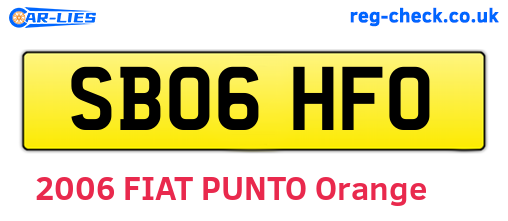 SB06HFO are the vehicle registration plates.