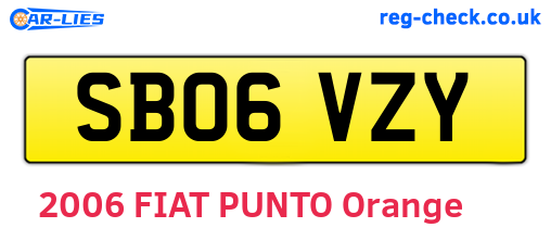 SB06VZY are the vehicle registration plates.