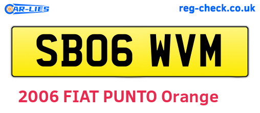 SB06WVM are the vehicle registration plates.