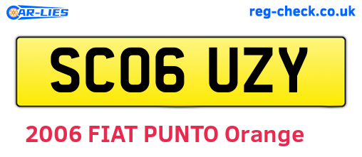 SC06UZY are the vehicle registration plates.