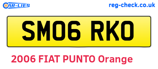 SM06RKO are the vehicle registration plates.