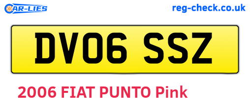 DV06SSZ are the vehicle registration plates.