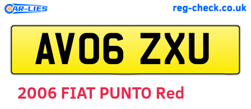 AV06ZXU are the vehicle registration plates.