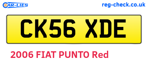 CK56XDE are the vehicle registration plates.
