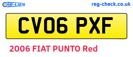 CV06PXF are the vehicle registration plates.