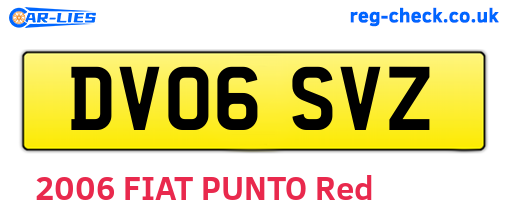 DV06SVZ are the vehicle registration plates.