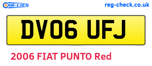DV06UFJ are the vehicle registration plates.