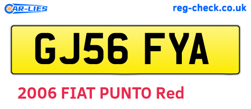 GJ56FYA are the vehicle registration plates.