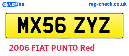 MX56ZYZ are the vehicle registration plates.