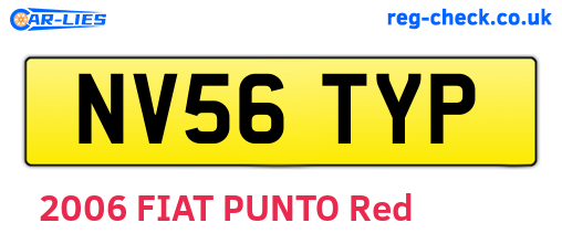 NV56TYP are the vehicle registration plates.