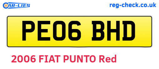 PE06BHD are the vehicle registration plates.