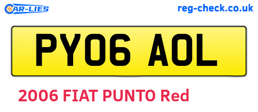 PY06AOL are the vehicle registration plates.