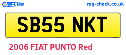 SB55NKT are the vehicle registration plates.