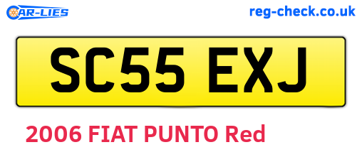 SC55EXJ are the vehicle registration plates.