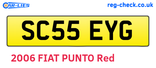 SC55EYG are the vehicle registration plates.