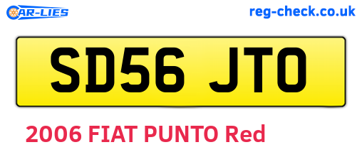 SD56JTO are the vehicle registration plates.