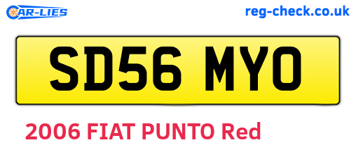 SD56MYO are the vehicle registration plates.