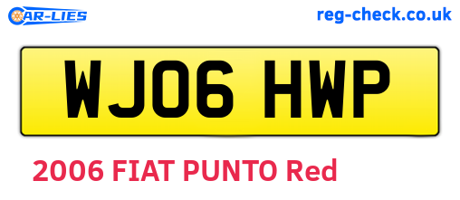 WJ06HWP are the vehicle registration plates.
