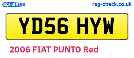 YD56HYW are the vehicle registration plates.