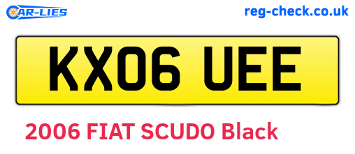 KX06UEE are the vehicle registration plates.