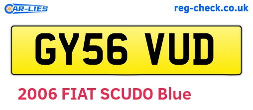 GY56VUD are the vehicle registration plates.