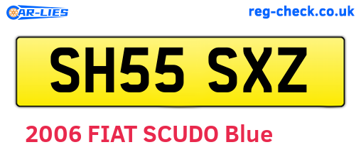 SH55SXZ are the vehicle registration plates.