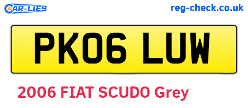 PK06LUW are the vehicle registration plates.