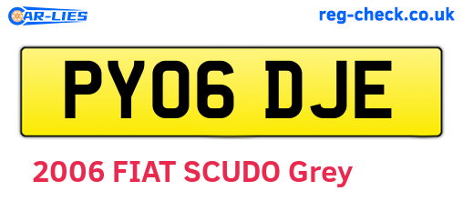 PY06DJE are the vehicle registration plates.