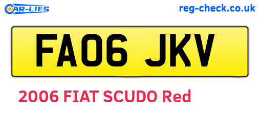 FA06JKV are the vehicle registration plates.
