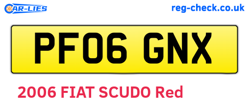 PF06GNX are the vehicle registration plates.