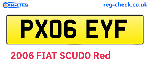 PX06EYF are the vehicle registration plates.