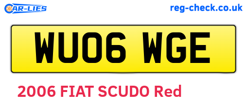 WU06WGE are the vehicle registration plates.