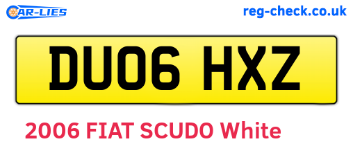 DU06HXZ are the vehicle registration plates.