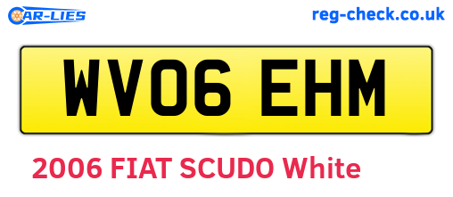 WV06EHM are the vehicle registration plates.