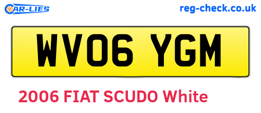 WV06YGM are the vehicle registration plates.
