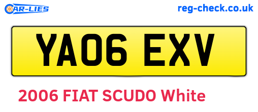 YA06EXV are the vehicle registration plates.