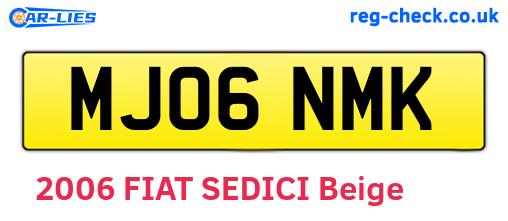 MJ06NMK are the vehicle registration plates.