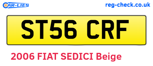 ST56CRF are the vehicle registration plates.