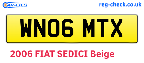 WN06MTX are the vehicle registration plates.