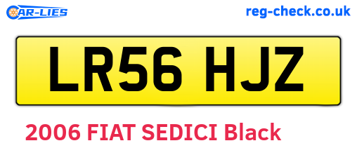 LR56HJZ are the vehicle registration plates.