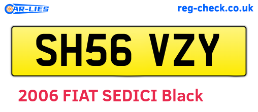 SH56VZY are the vehicle registration plates.