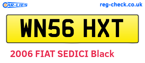 WN56HXT are the vehicle registration plates.